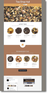 Tea Shop Hull Screenshot | Web Design Hull